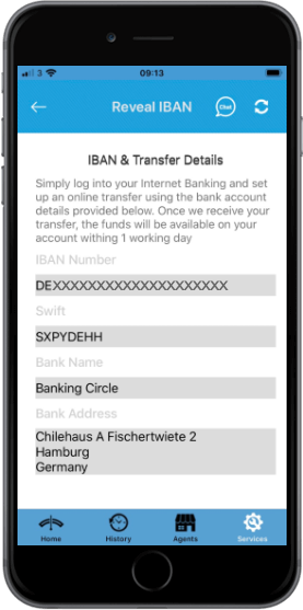 Bank Information to top up your SWIRL Card