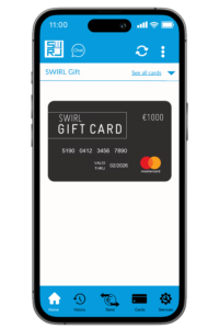 Employee Gift Card App on Phone Screen: Easily manage and redeem gift cards