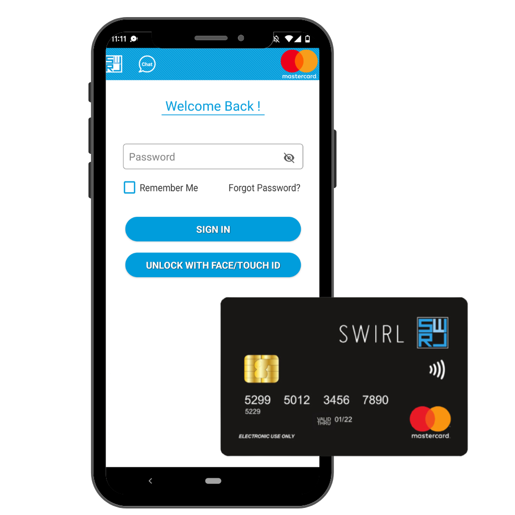 Prepaid Mastercard Landing page 2 SWIRL Card