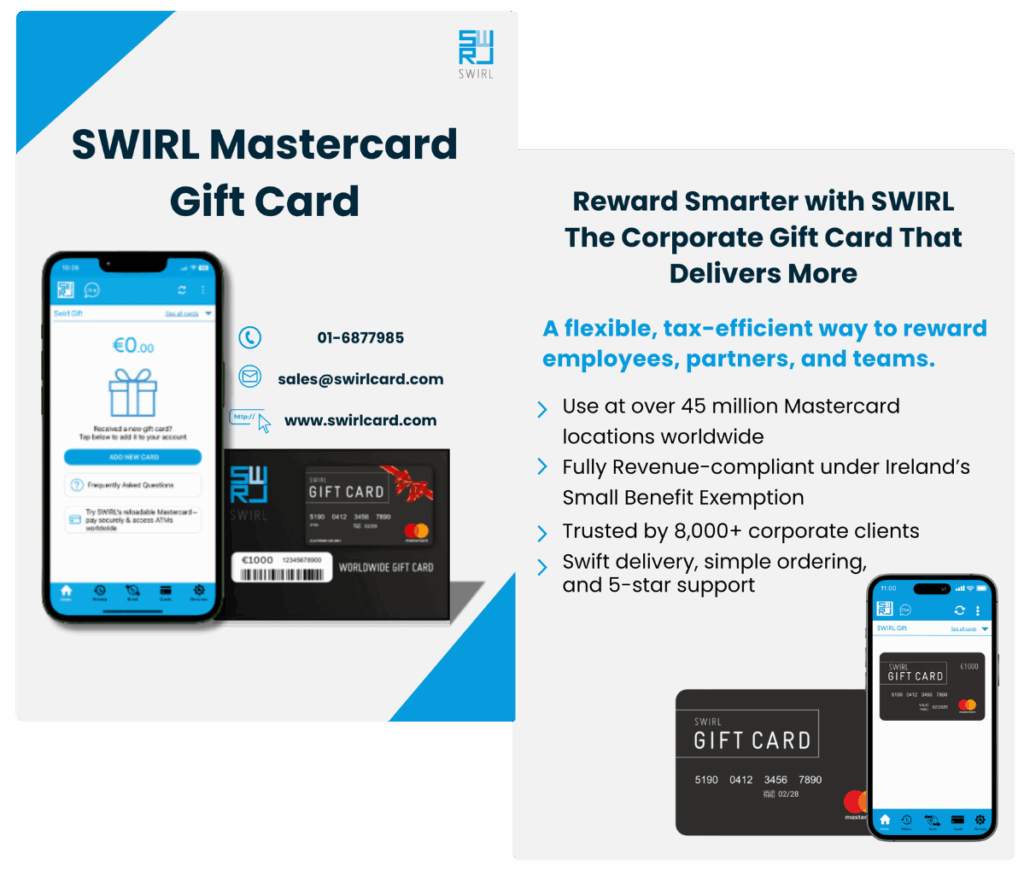 SWIRL Gift card info pack